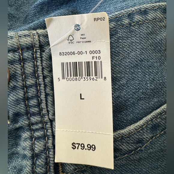 Gap Women’s Denim Overalls Size Large 12/14 (31/32) Medium Pasadena BNWT - Picture 6 of 6